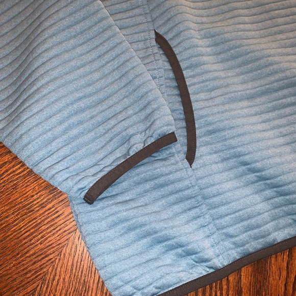 L.L. Bean Airlight Teal Blue Quarter-Snap Quilted Knit Pullover Sweater Top 3X - Picture 6 of 9